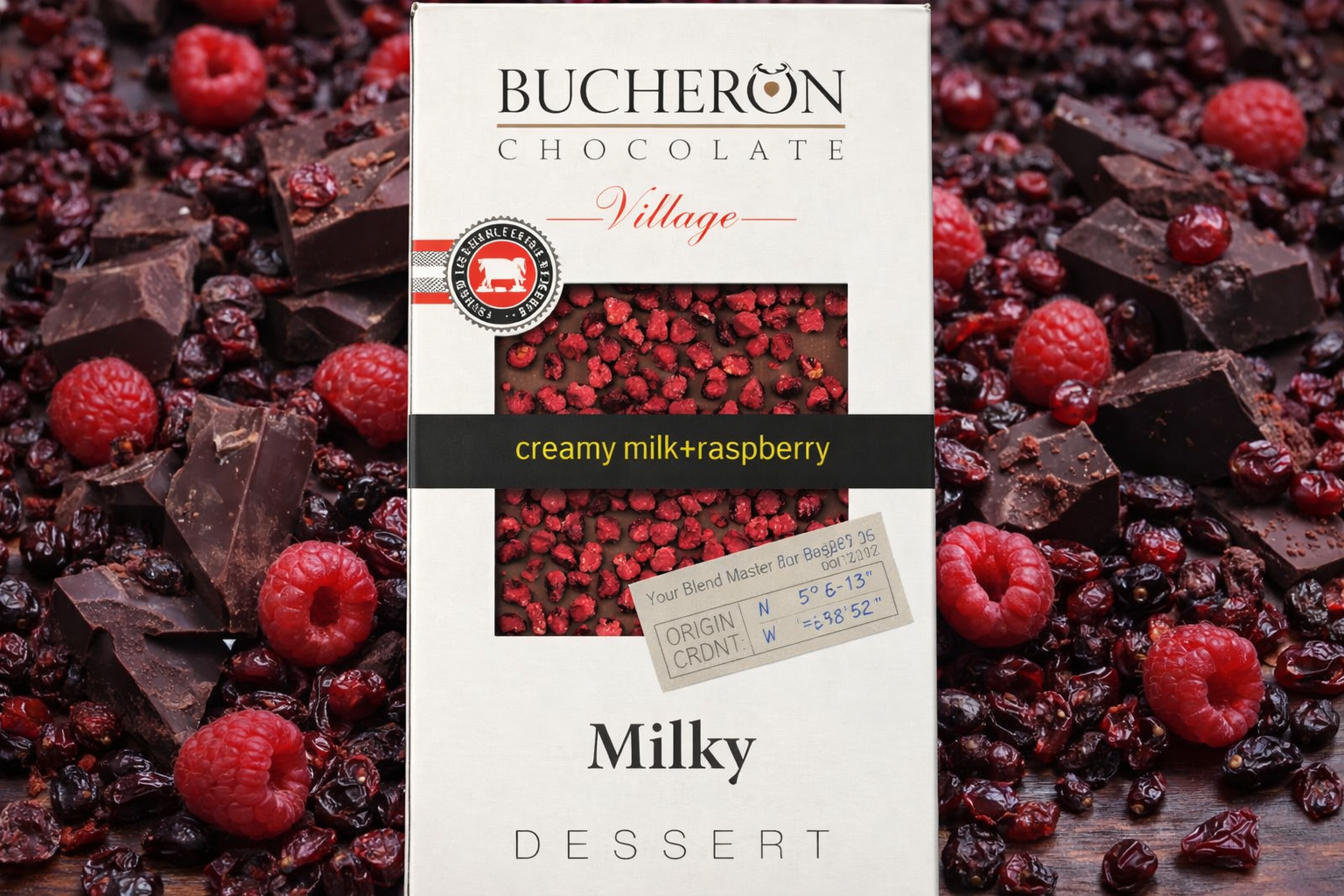 Boucheron milk chocolate with cranberry pieces 100g