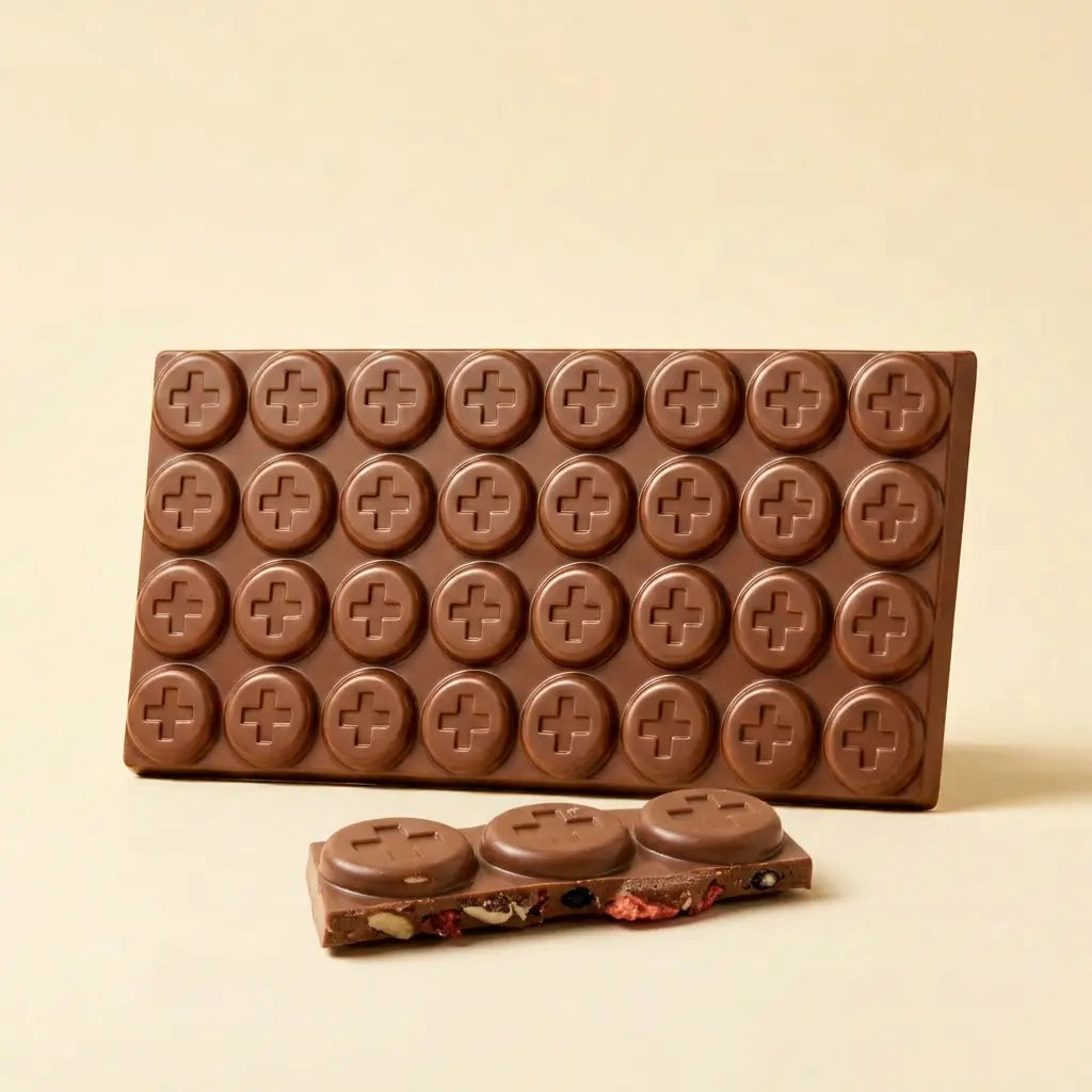 Boucheron milk chocolate with blackberries, nuts, and strawberries 100g
