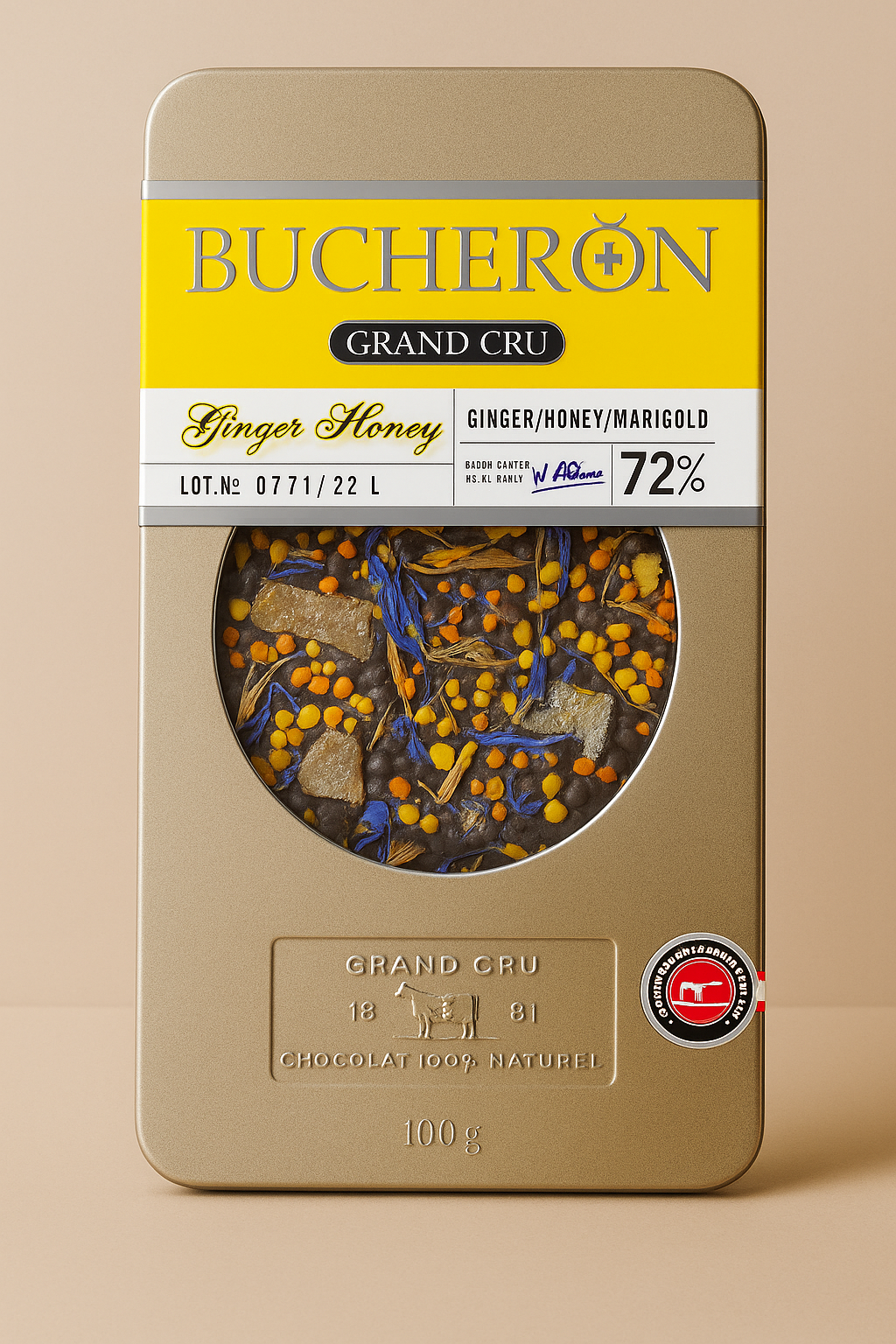 Boucheron chocolate with ginger, honey and cornmeal 100g