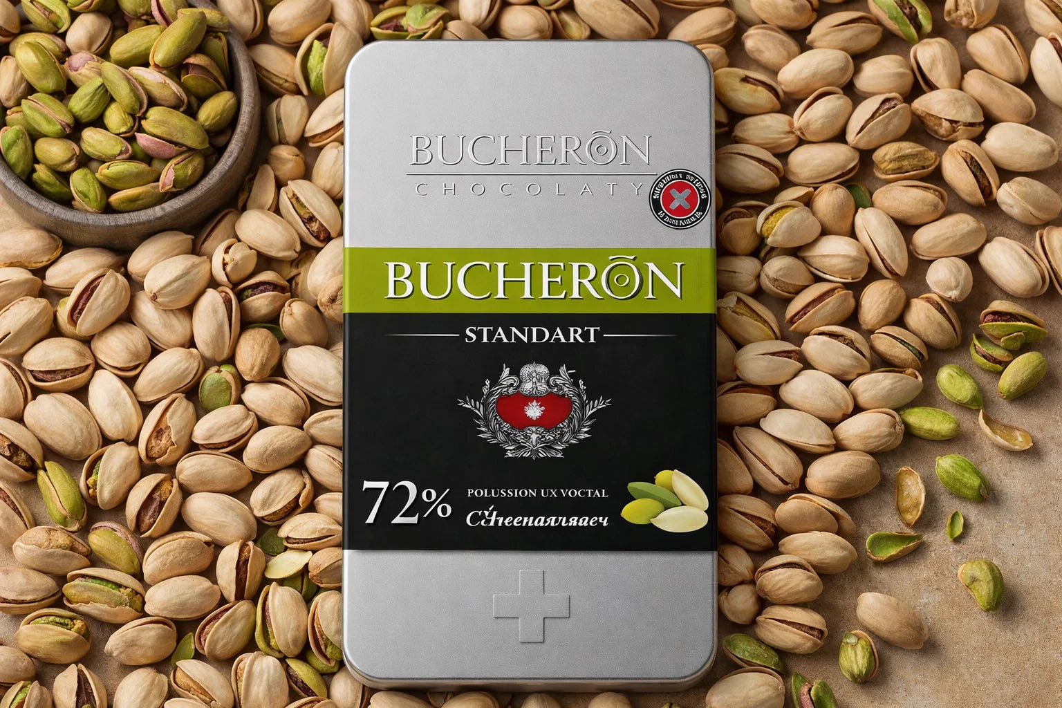 Boucheron dark chocolate with pistachios 100g