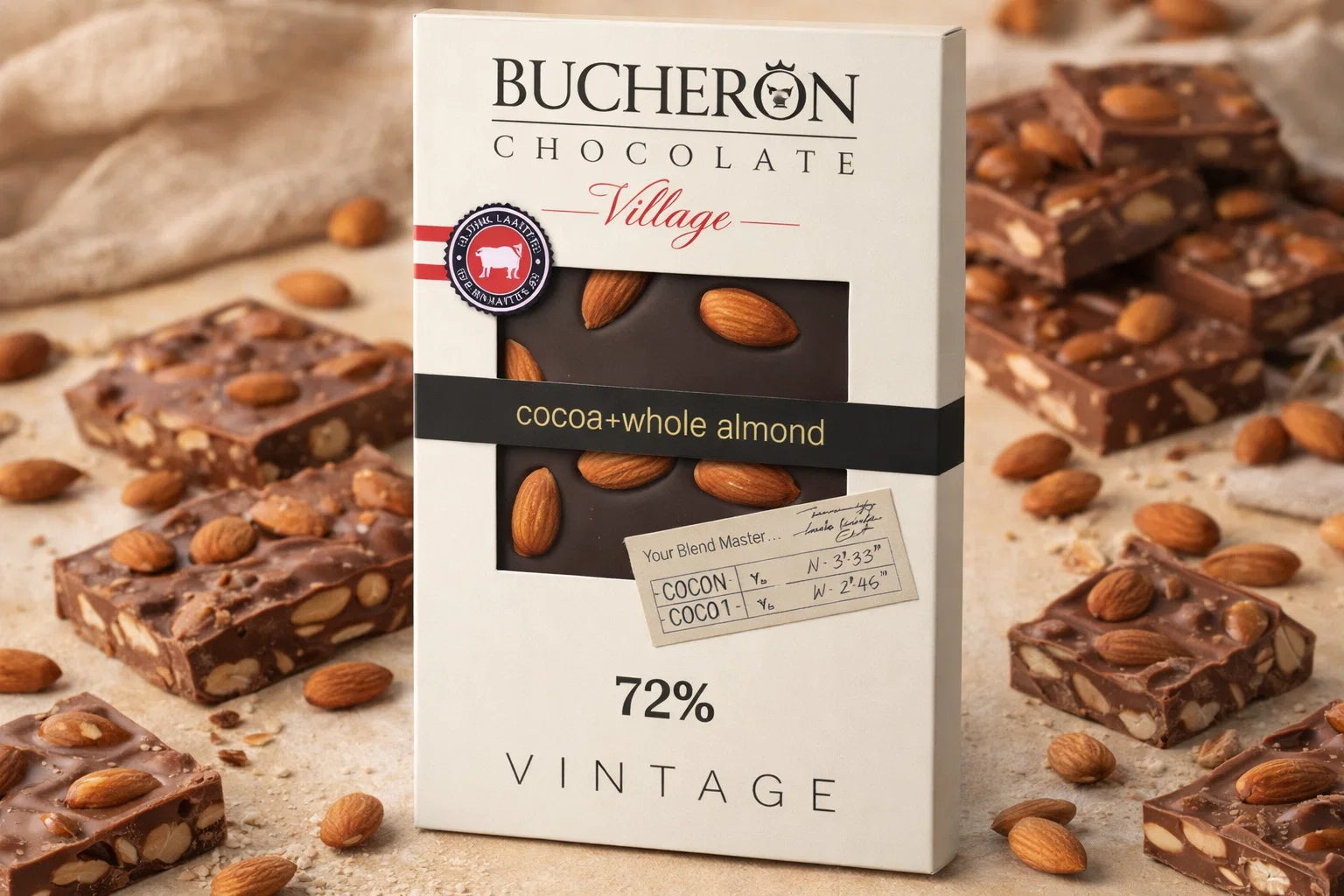 Boucheron milk chocolate with whole almonds 100g