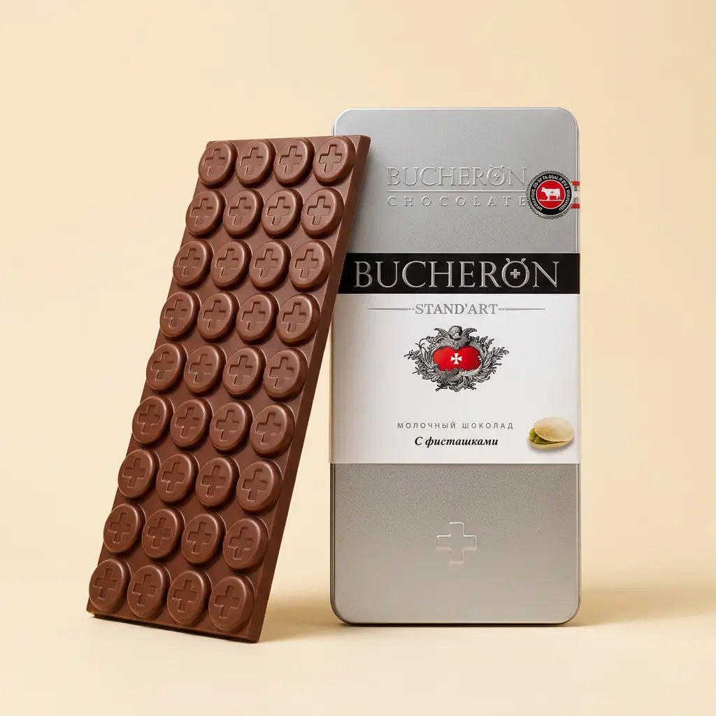 Boucheron milk chocolate with pistachios 100g